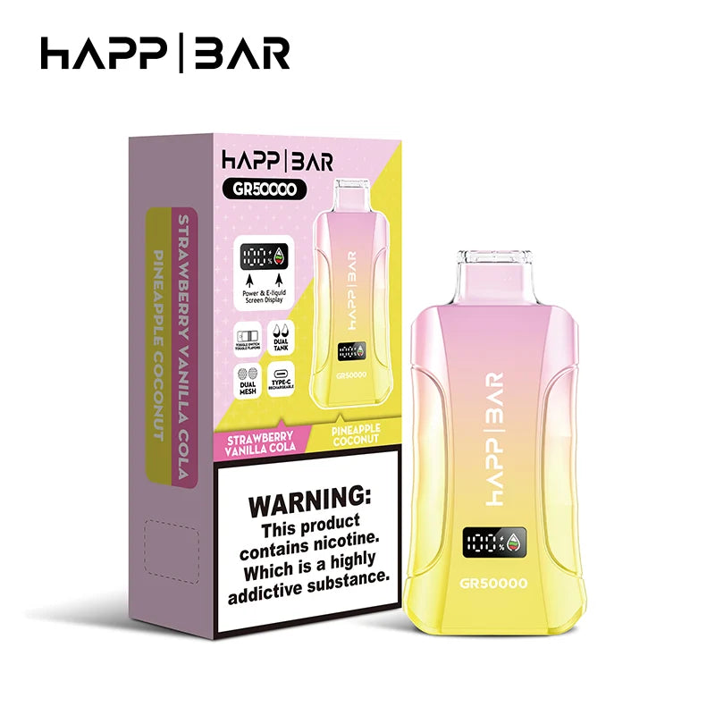 Strawberry Vanilla Cola & Pineapple Coconut 🍍🥥 | HAPP BAR 50K | (3 in 1) 5%