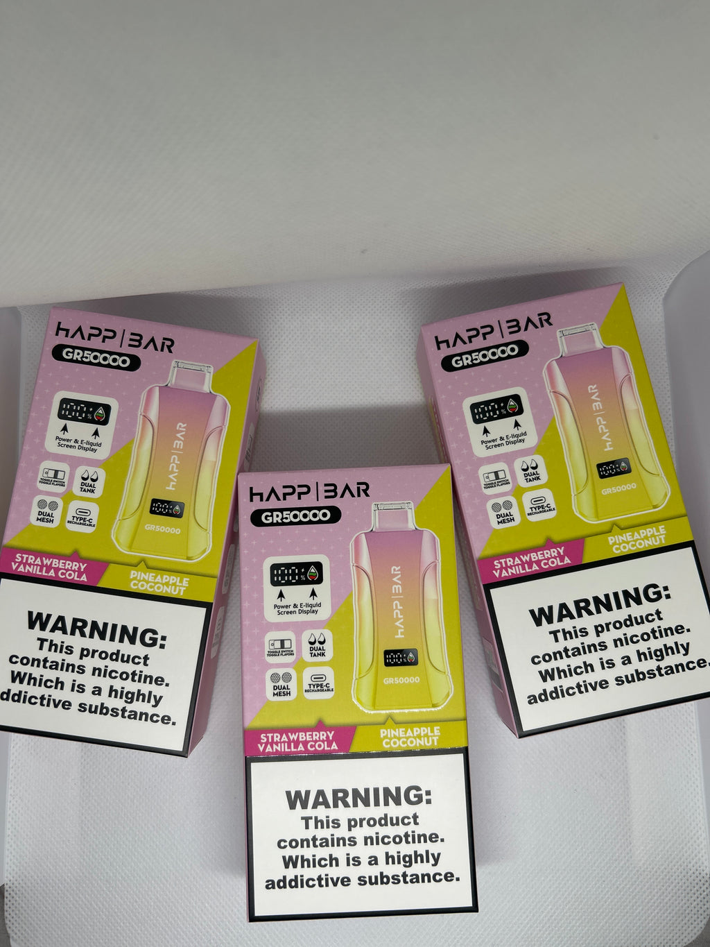 Strawberry Vanilla Cola & Pineapple Coconut 🍍🥥 | HAPP BAR 50K | (3 in 1) 5%