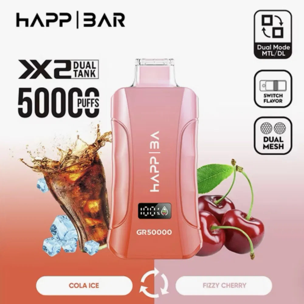 Cola Ice & Fizzy Cherry (3 in 1) 50K Happ Bar