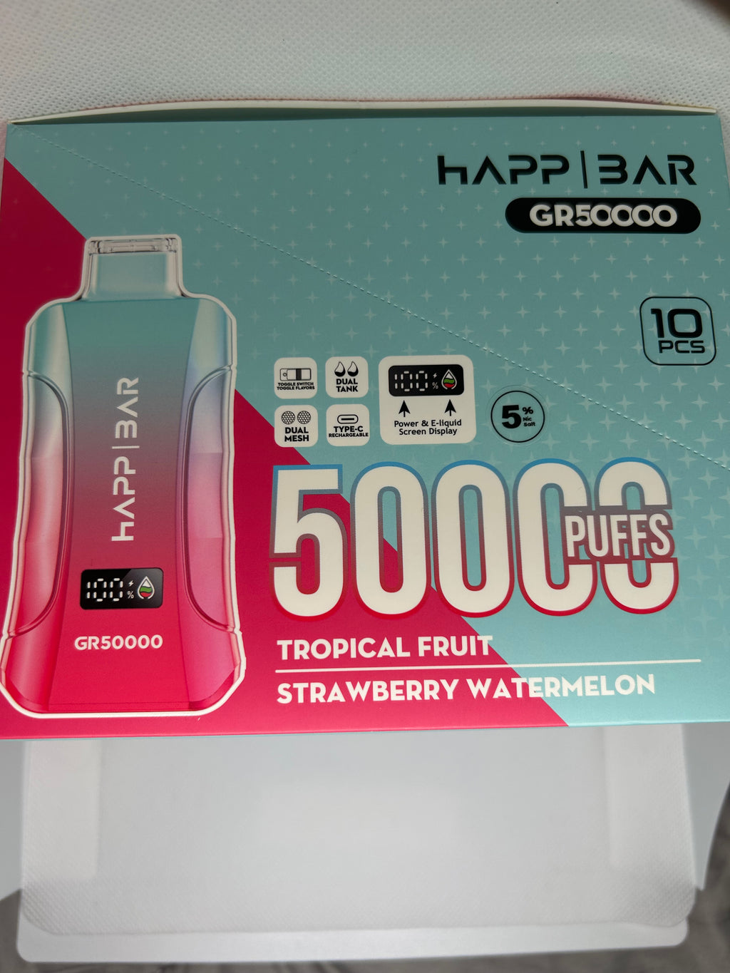 HAPP BAR 50K (3 in 1)Tropical Fruit & Strawberry Watermelon