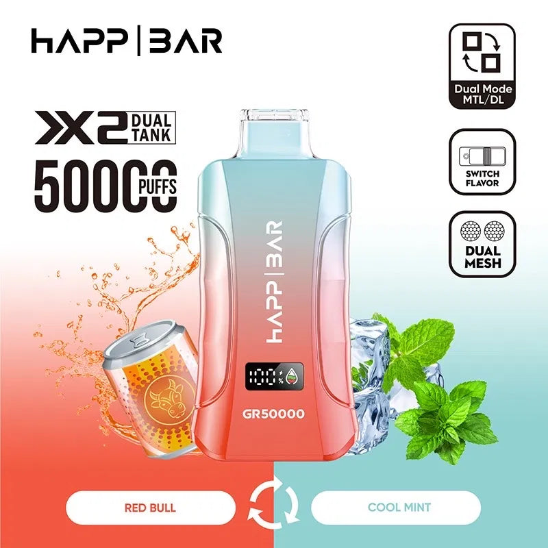 Red Bull & Cool Mint | Happ Bar 50K | 3 in 1 | 5%