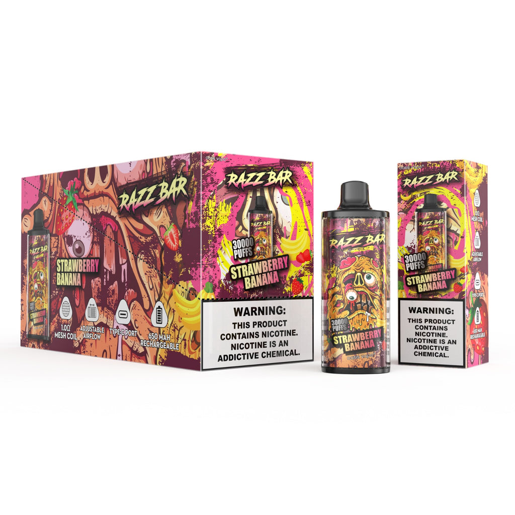 RAZZ BAR 30k - Strawberry Banana - Sigaretta elettronica usa e getta